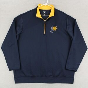 Indiana Pacers 1/4 Zip Pullover Mens XXL Blue Polyester Spandex Antigua